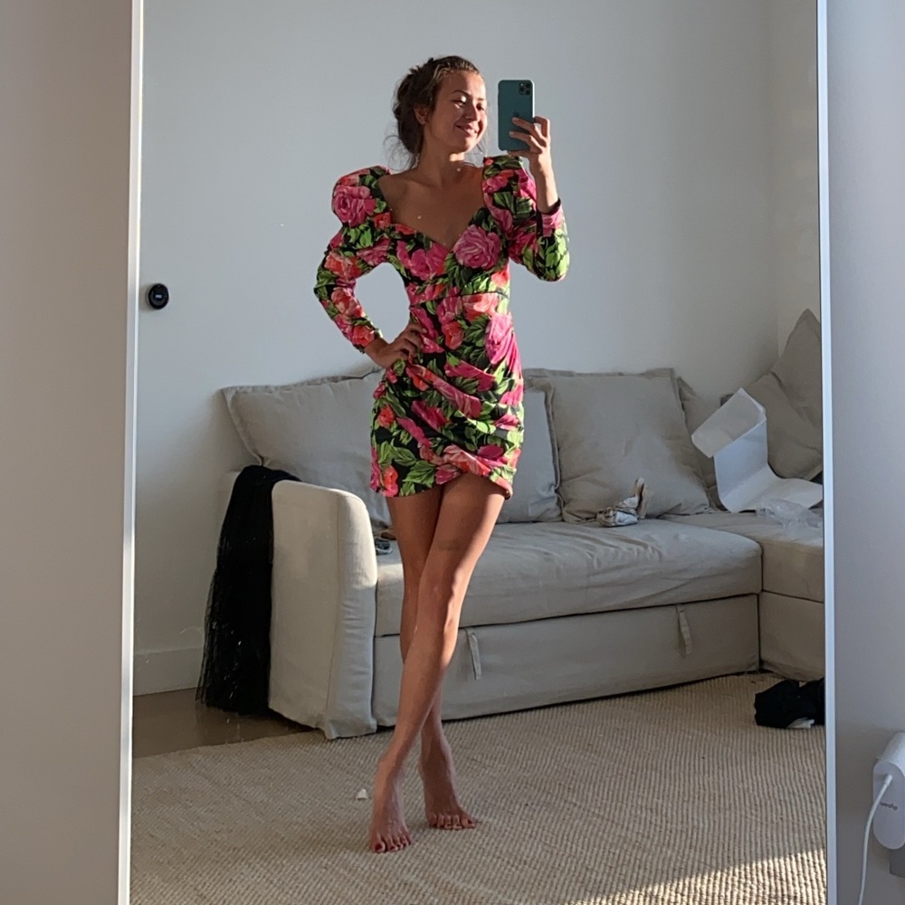 Dress,pink,black,green